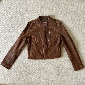 Vintage Levi’s Moto Jacket Brown Suede Leather Sz M